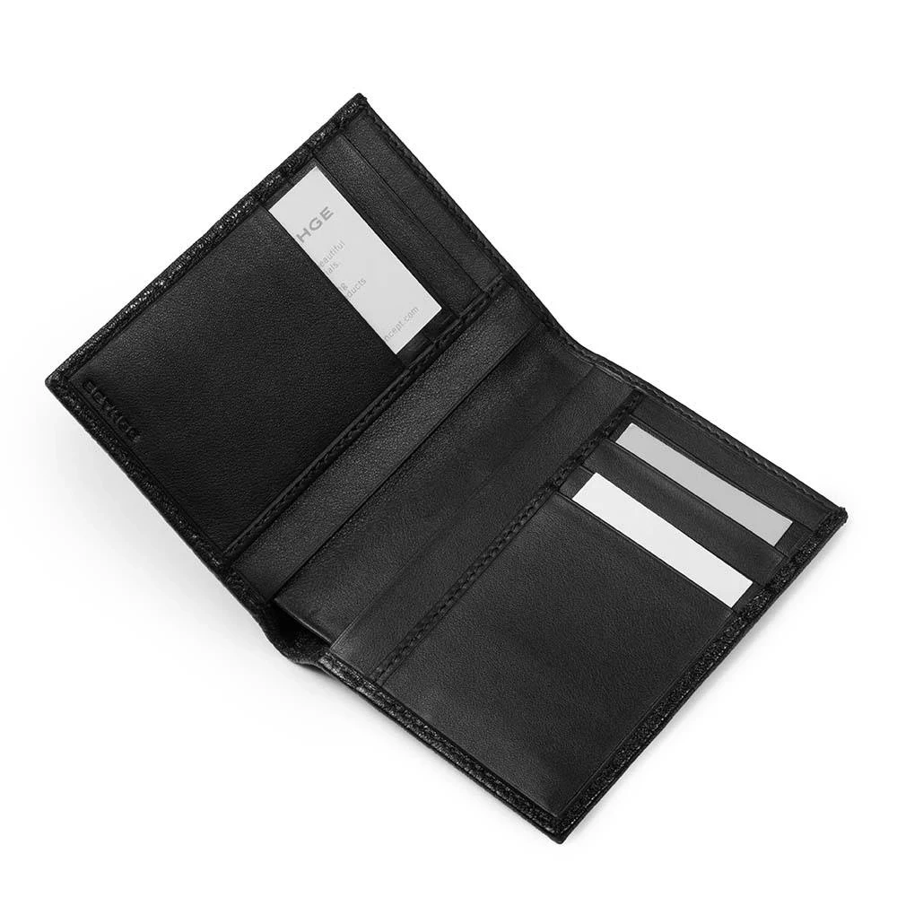 Brieftasche 8 Karten Leder Schwarz