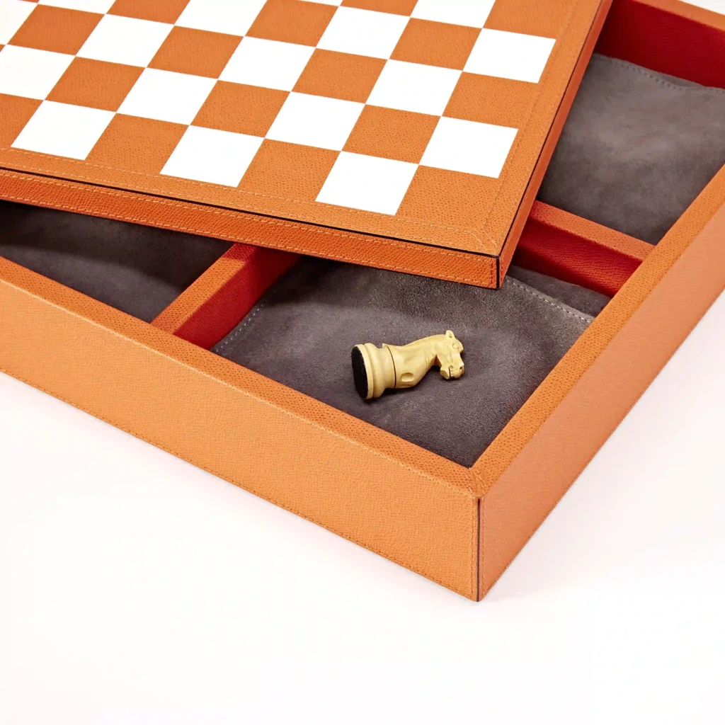 Spielesammlung 4 Spiele Leder Orange