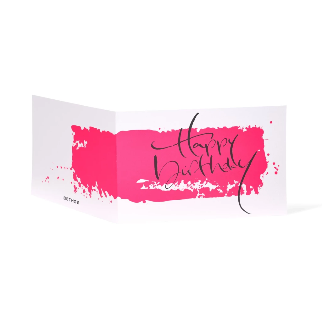 Grußkarte "Happy Birthday" Kalligraphie