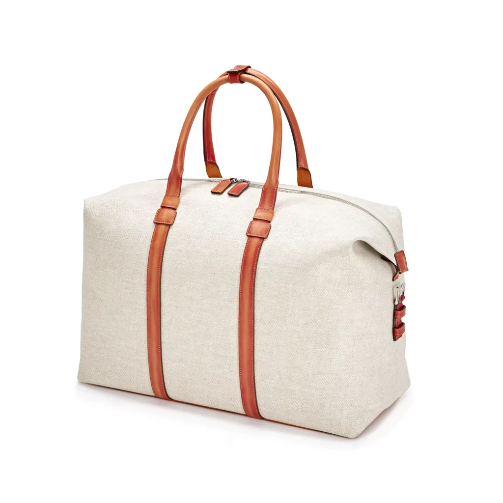 Reisetasche Porto Cervo Leder Orange-Weiß