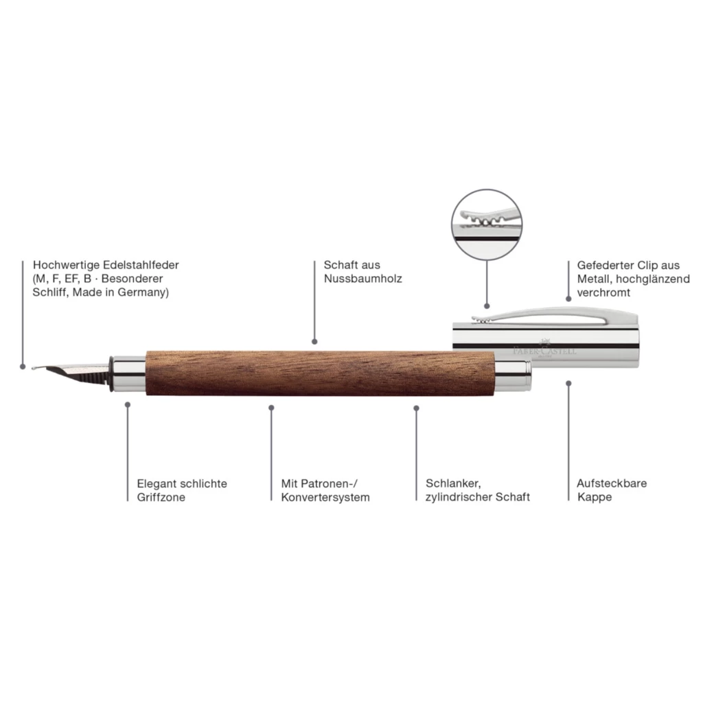 Graf von Faber-Castell Füllfederhalter Ambition Nussbaum M
