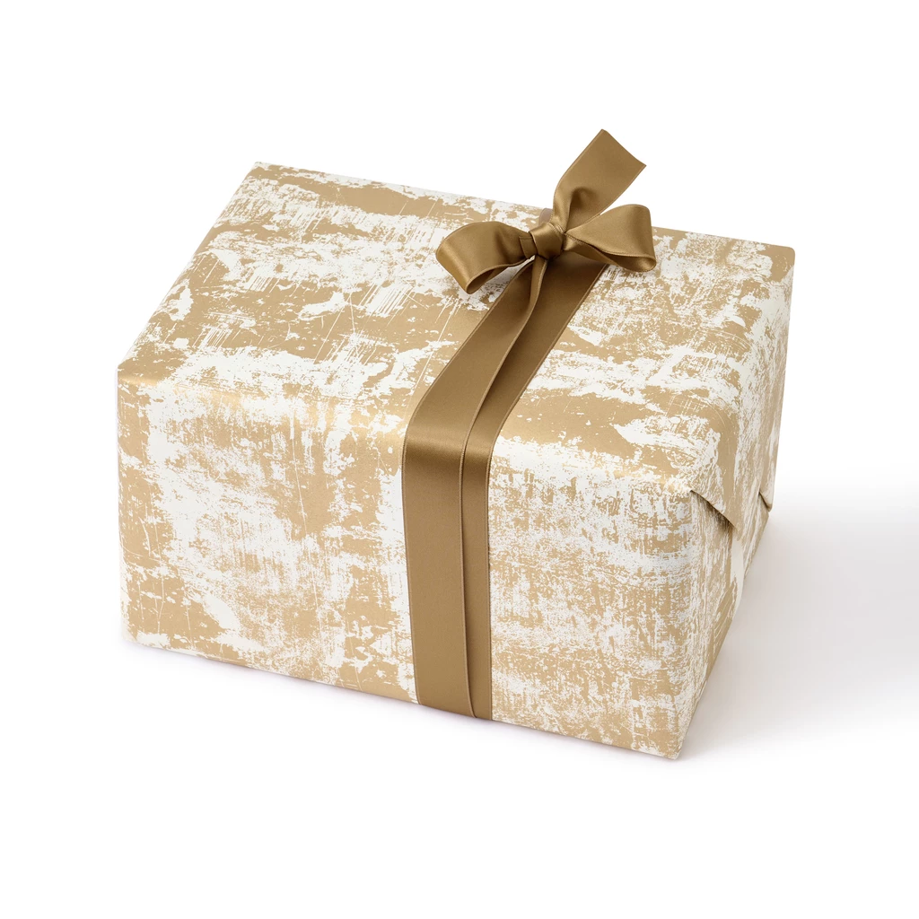 Geschenkpapier Patina Gold/Elfenbein – 3 Bögen