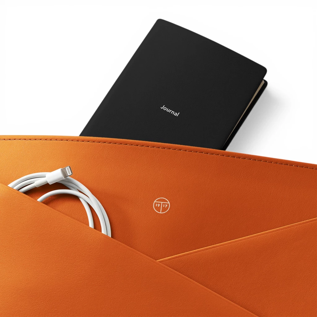 Treuleben Laptoptasche Leder Orange