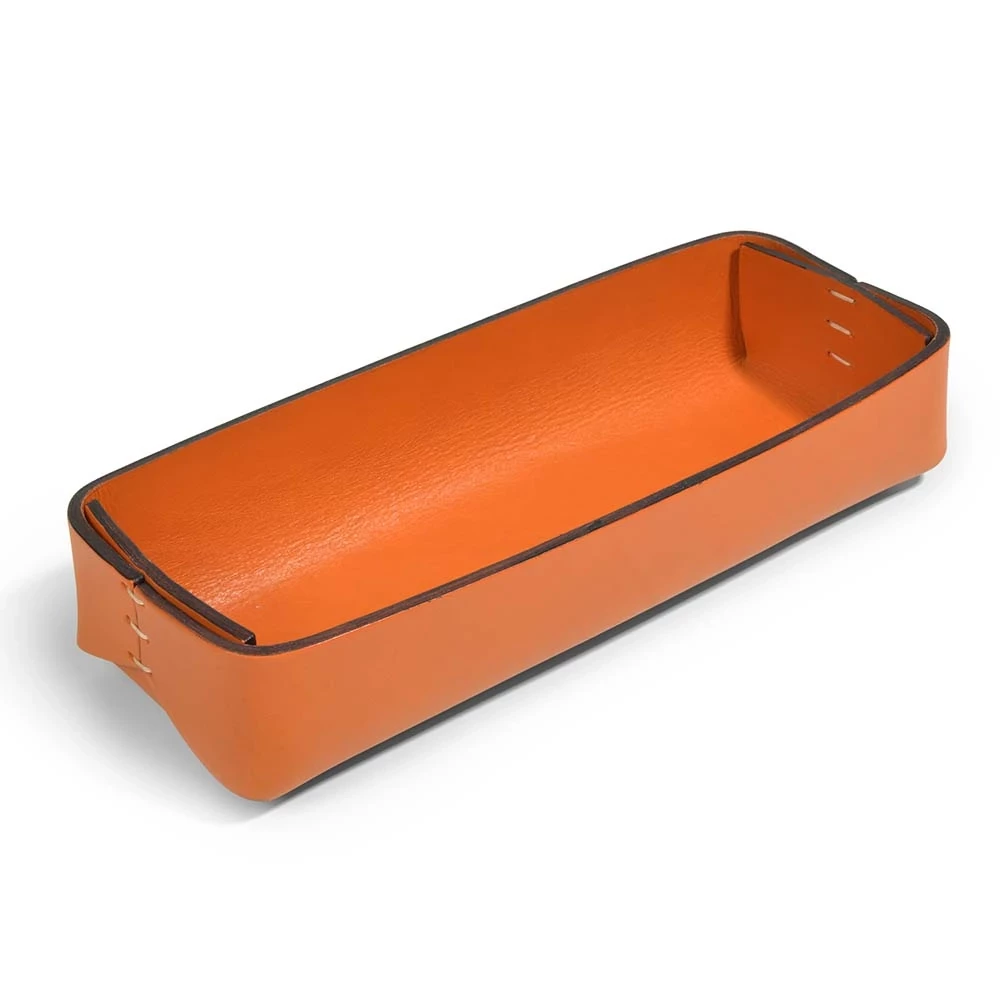 Stiftablage Stitch Schmal Leder Orange