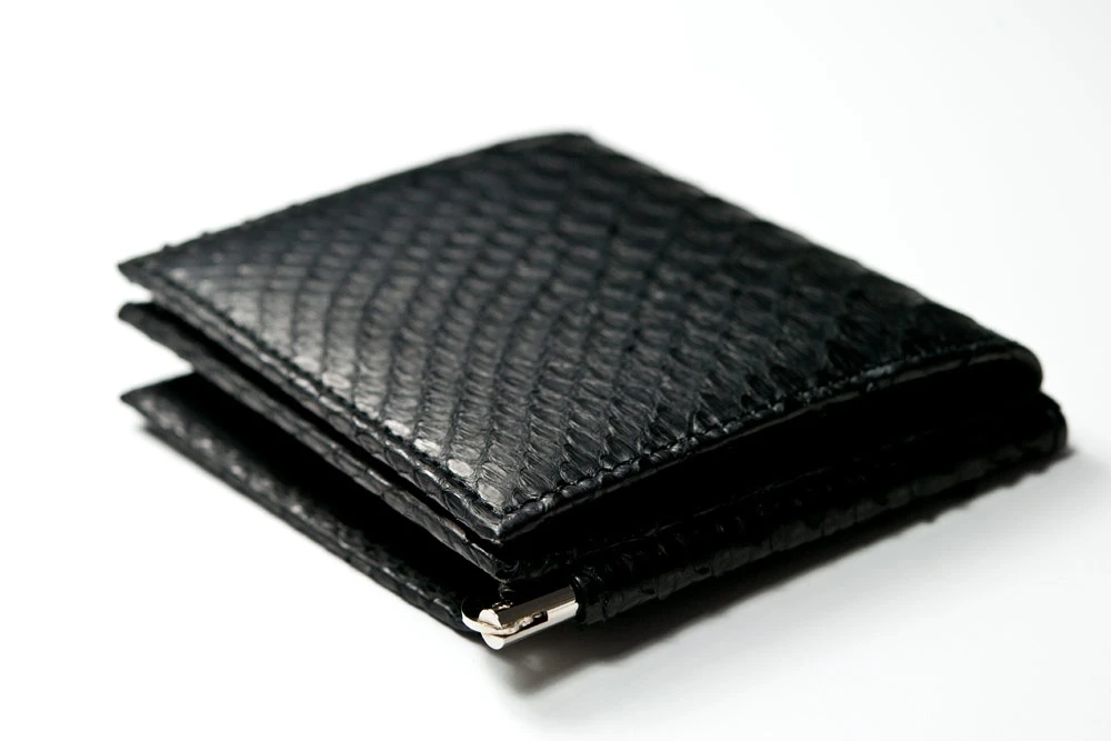 Portemonnaie mit Münzfach Leder Schwarz