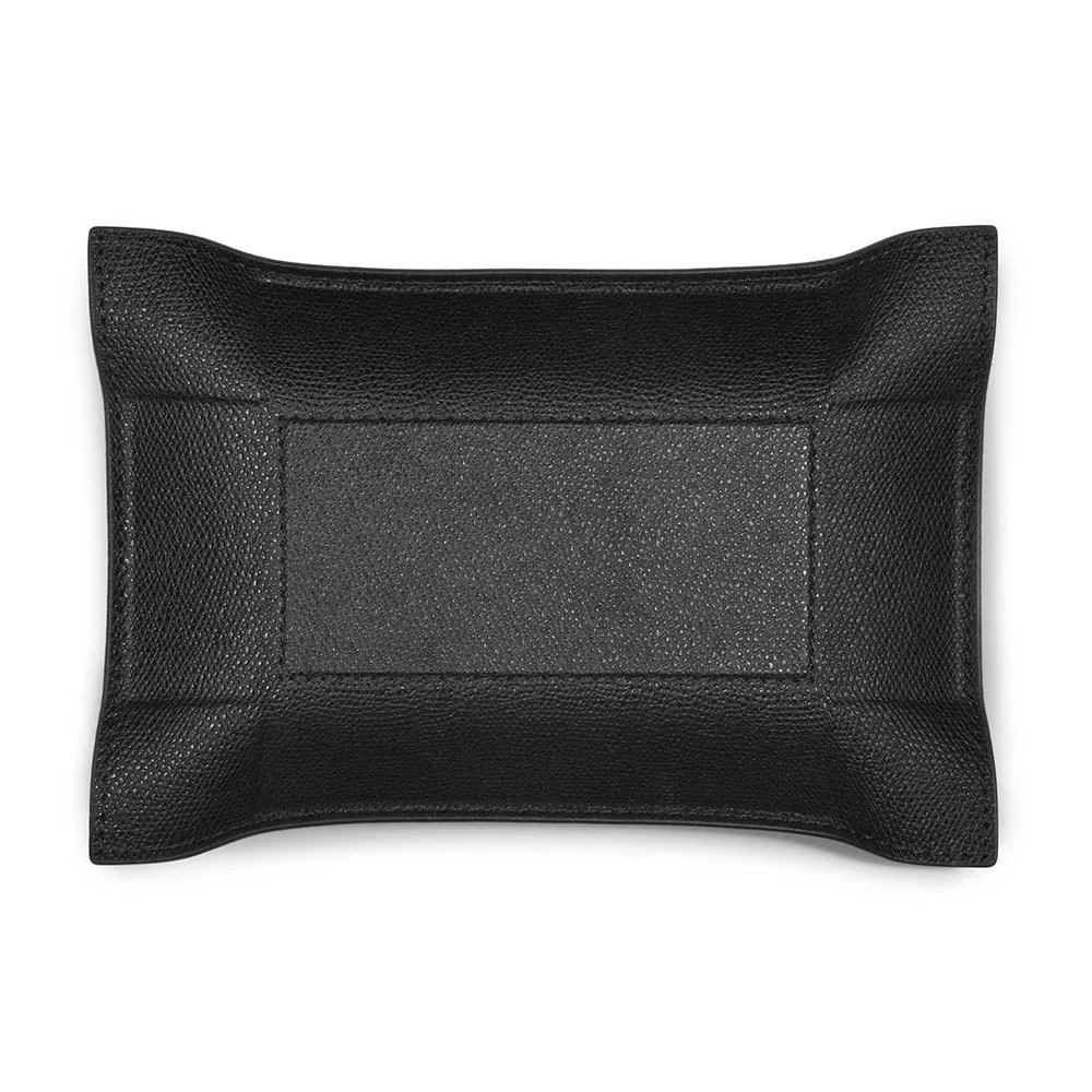 Taschenleerer Rechteckig Leder Schwarz