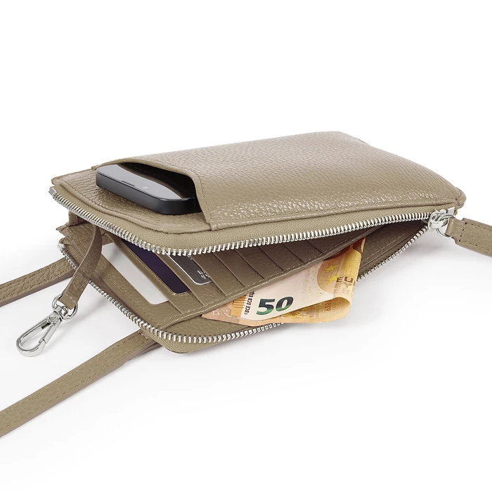 Crossbody Tasche Adri Leder Taupe