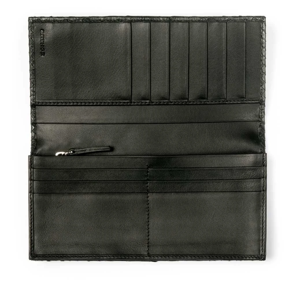 Portemonnaie mit Münzfach Leder Schwarz