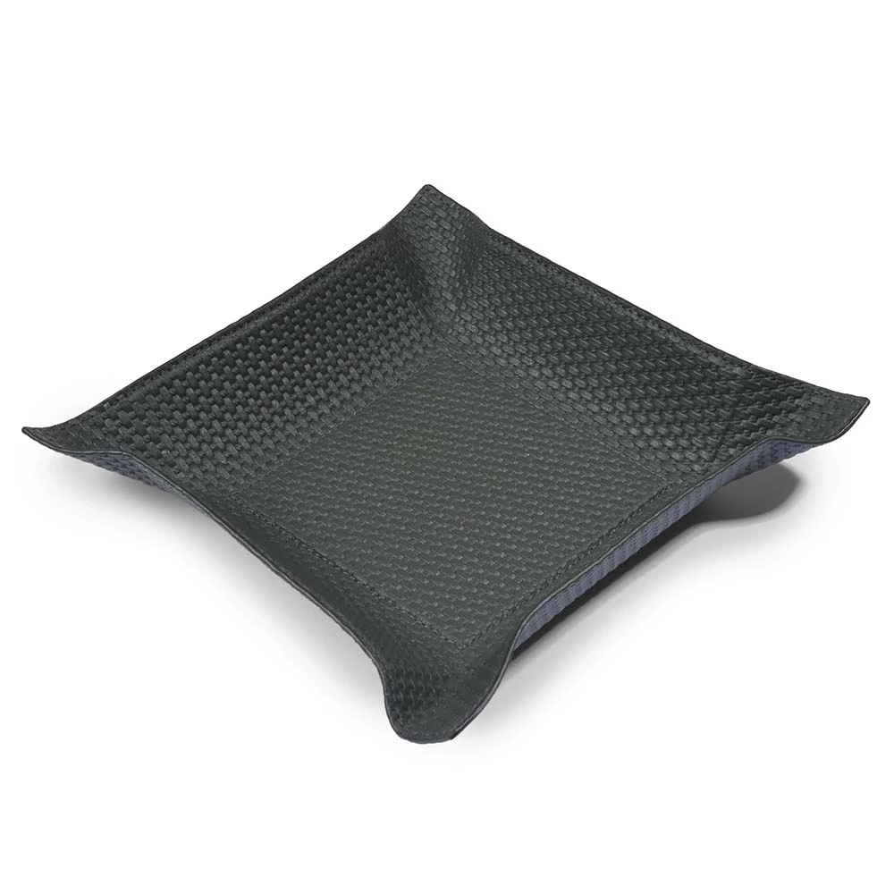 Taschenleerer Quadratisch Leder Dunkelgrau