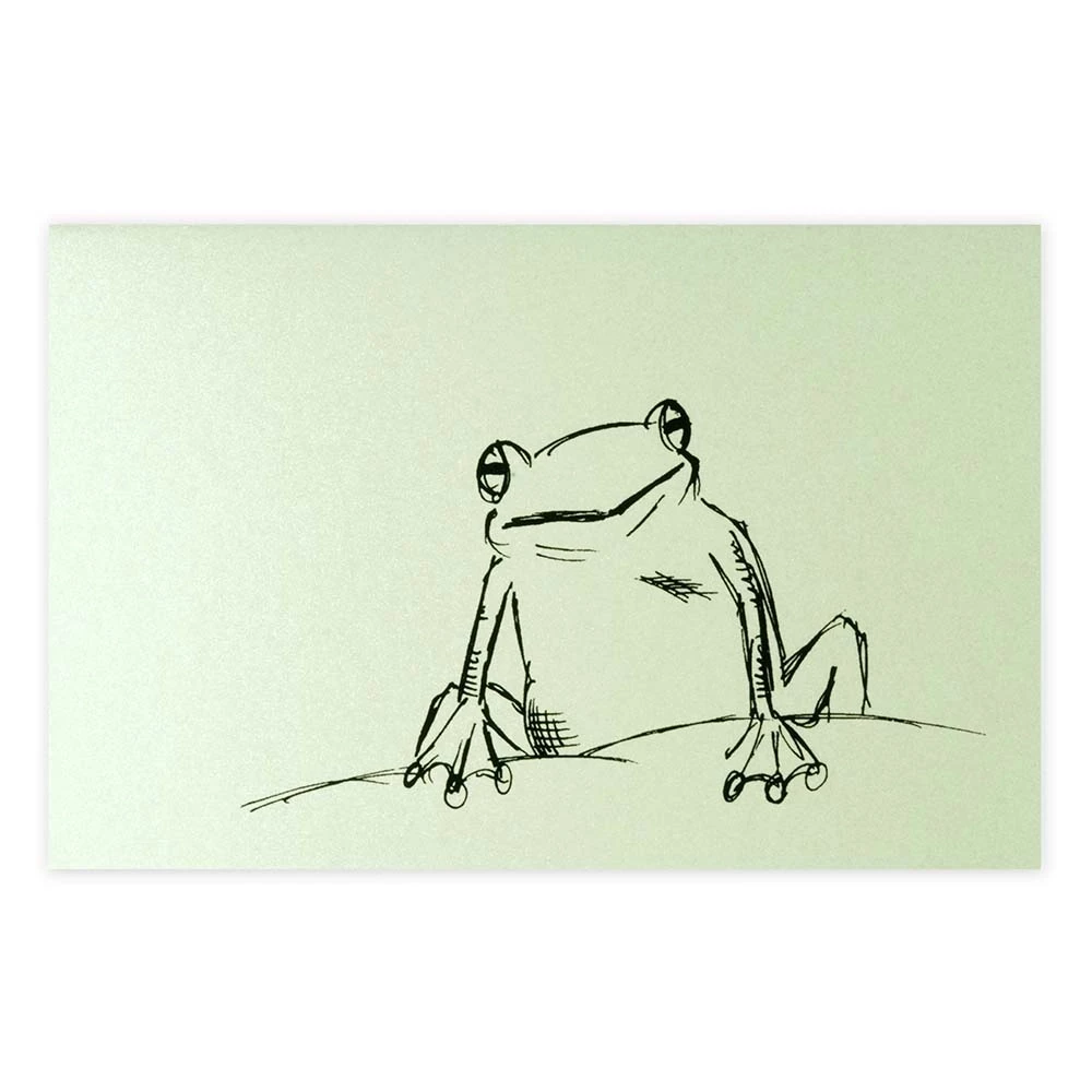 Grußkarte Frosch Schwarz Perlmutt Grün