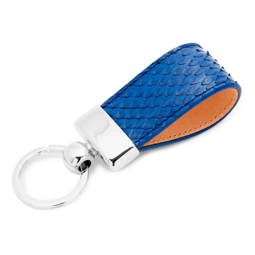 Schlüsselanhänger Python Leder Blau
