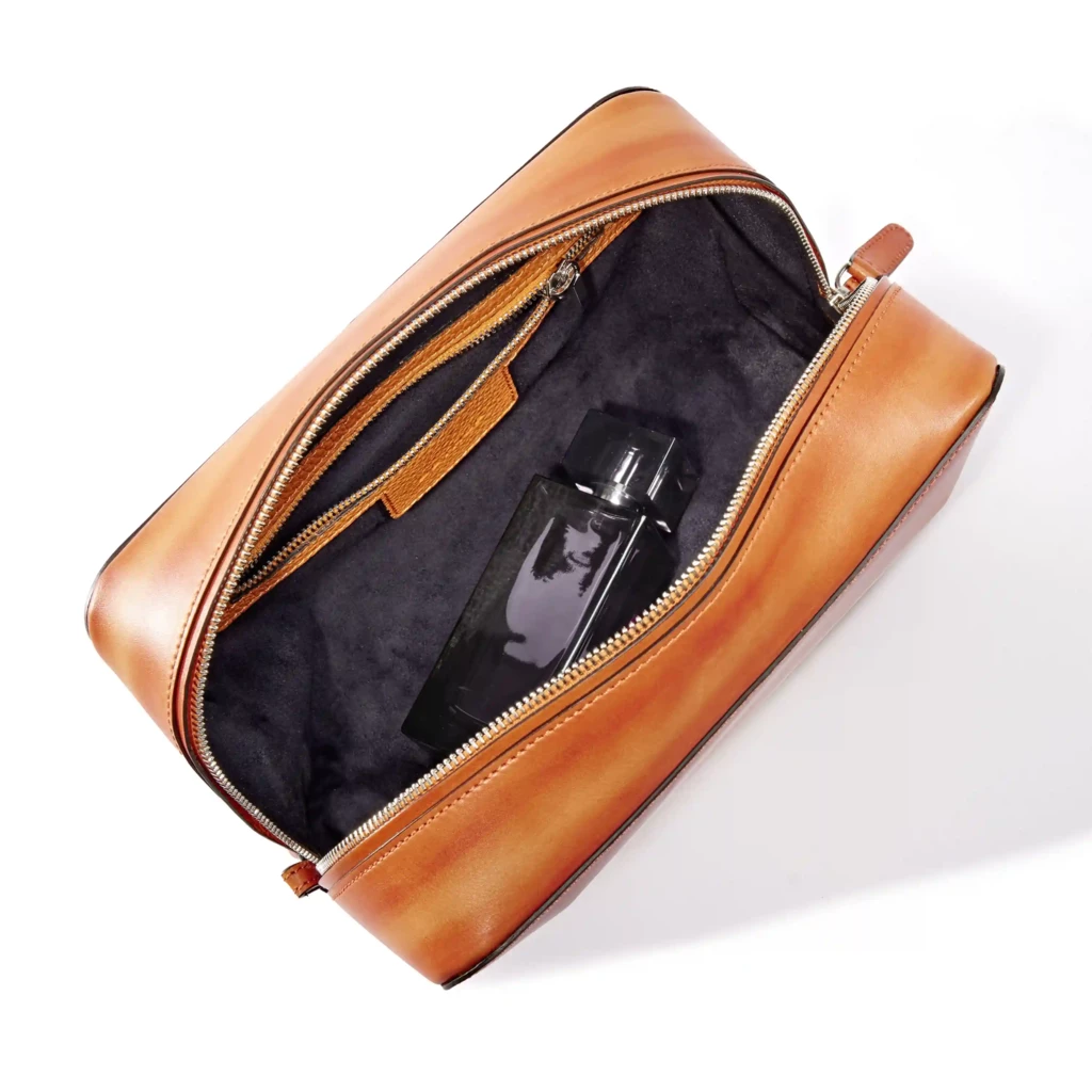Kulturtasche Porto Cervo Leder Orange