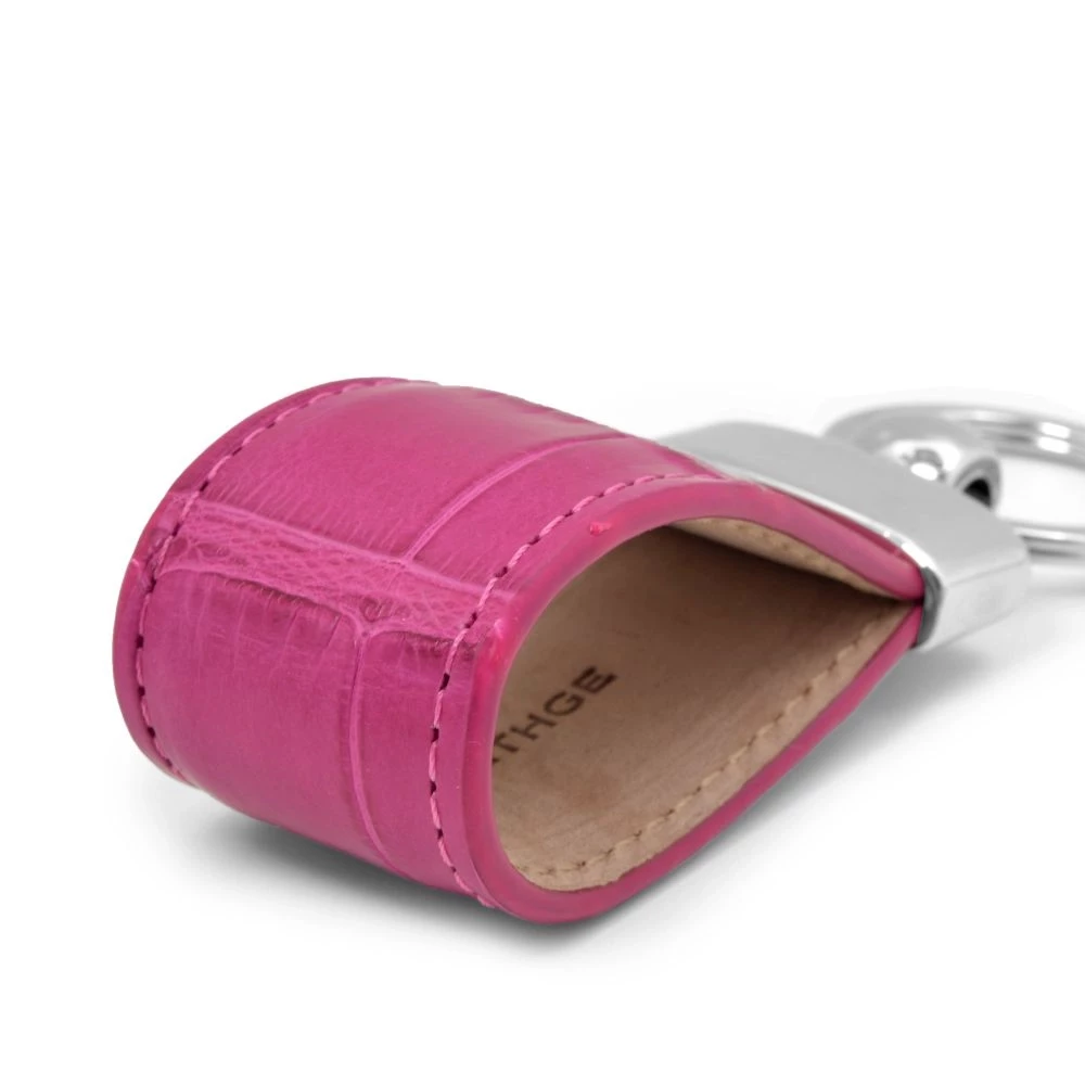 Schlüsselanhänger Alligator Leder Pink