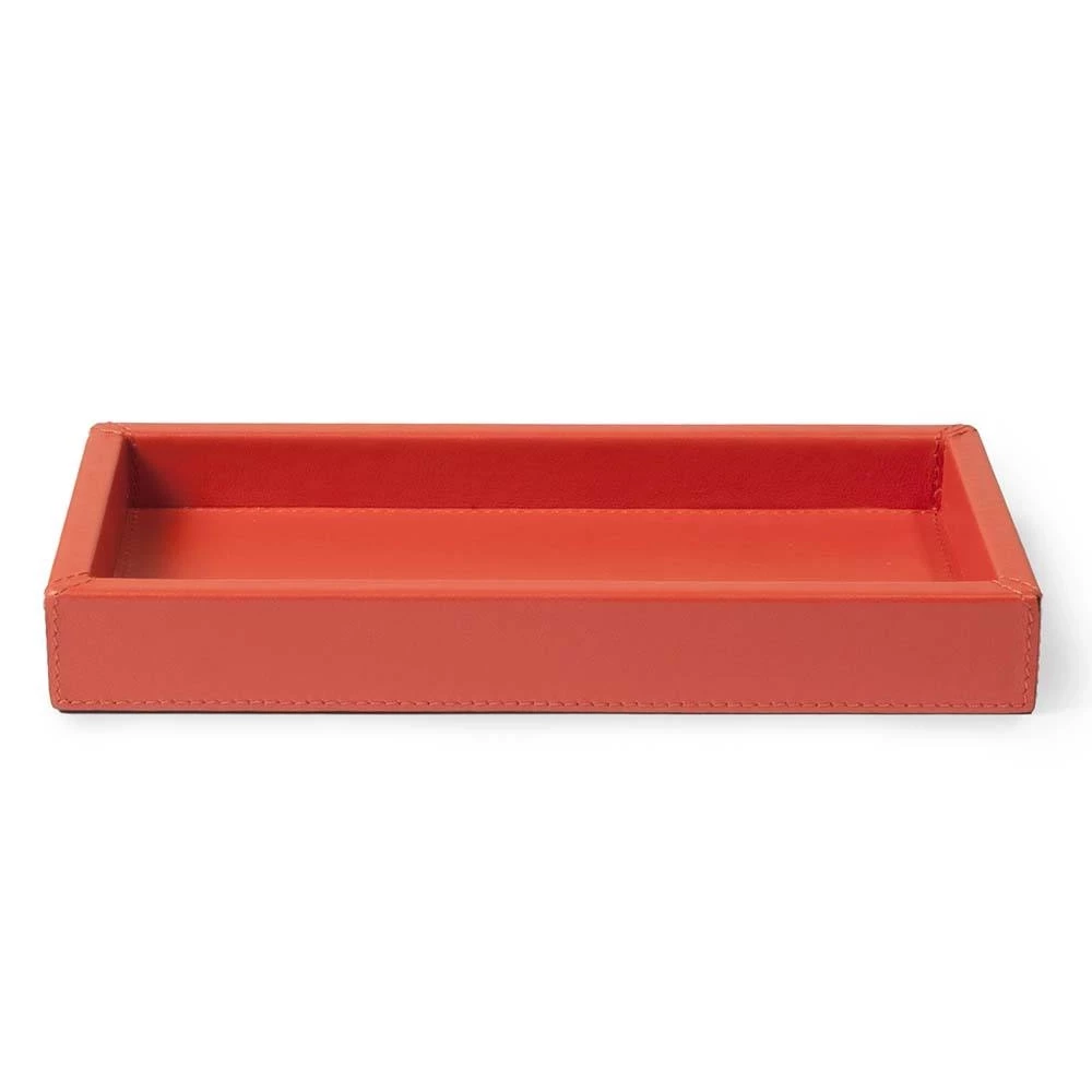 Leder Tablett Nappa 24x12 cm Orange