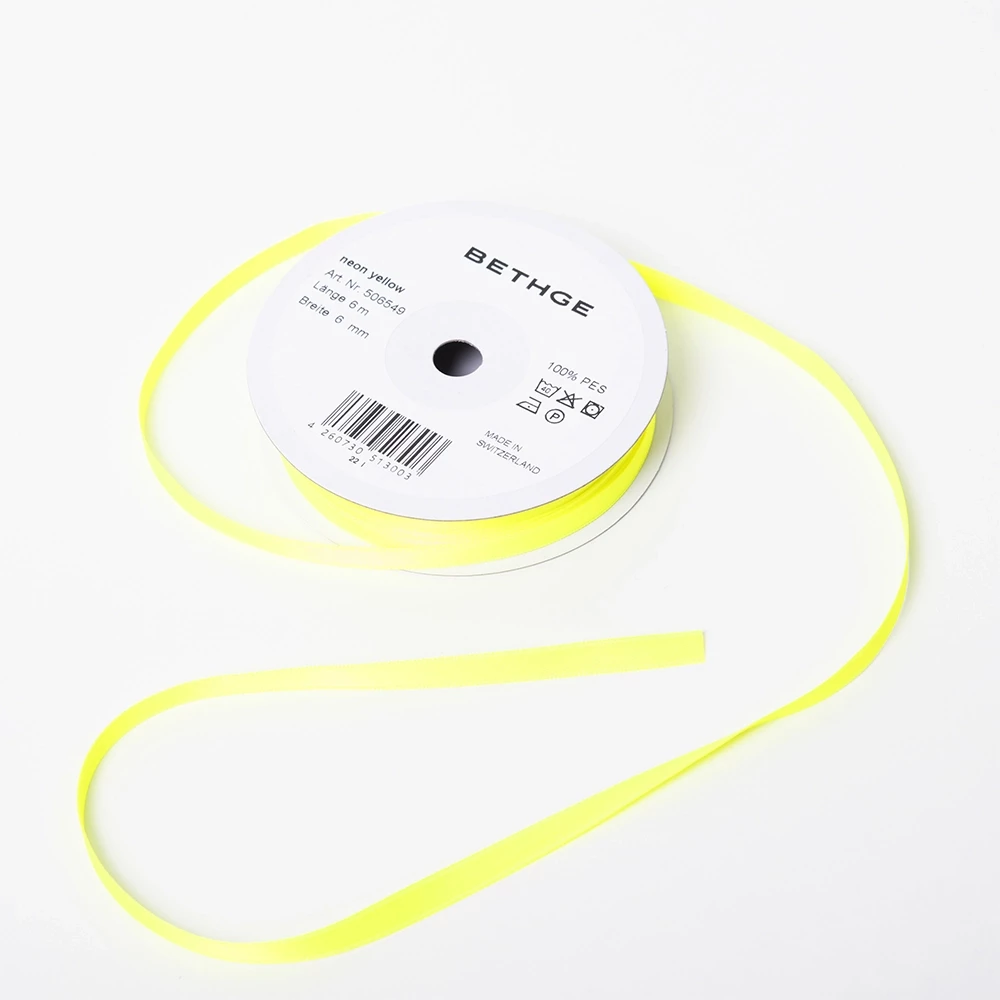 Geschenkbandrolle 6 mm Neongelb