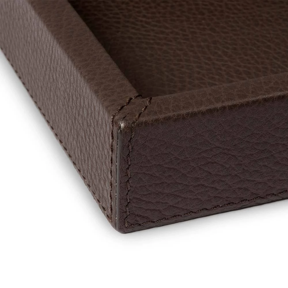 Tablett Hirsch 24x12 cm Leder Moccabraun