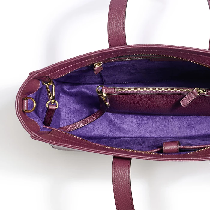 Business Shopper Leder Aubergine
