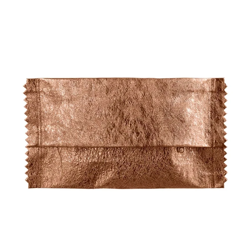 Clutch Zilla Wafer Leder Kupfer