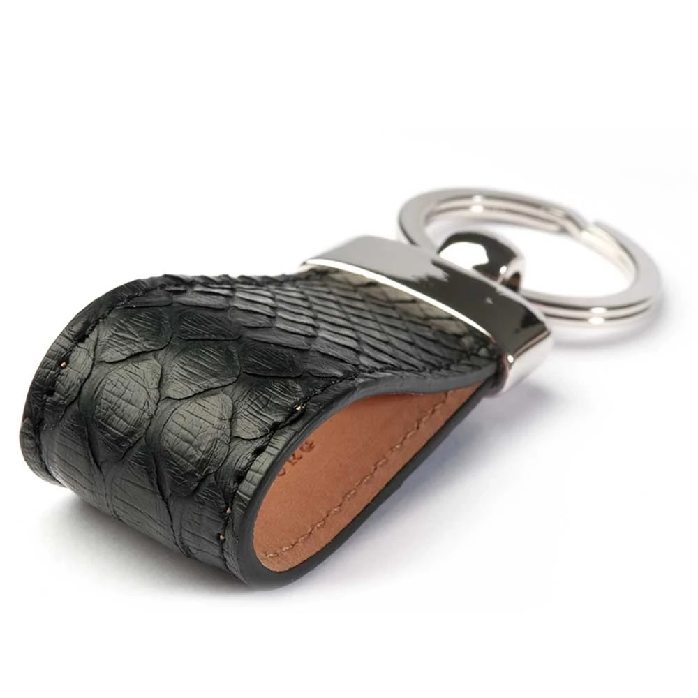 Schlüsselanhänger Python Leder Schwarz