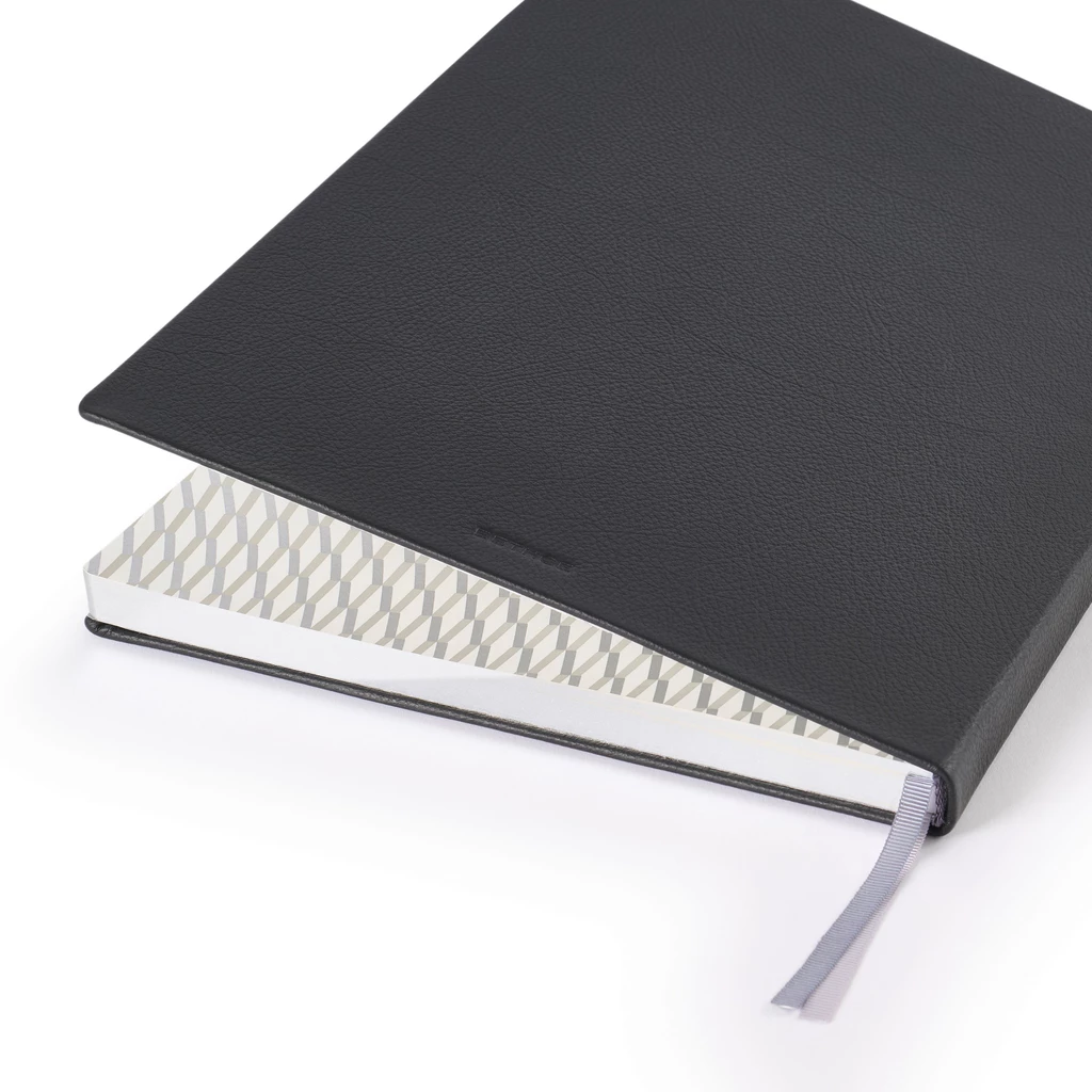 Notizbuch A4 blanko Leder Schwarz
