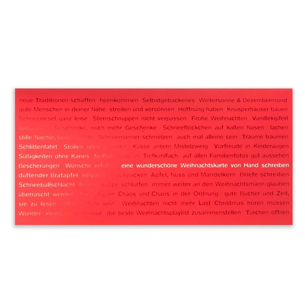 Weihnachtskarte Wishes for Christmas Pure Samt Rot
