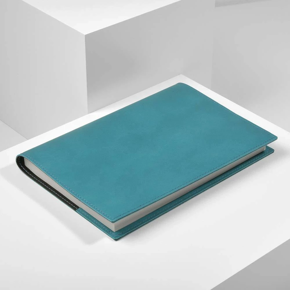 Buchhülle A5 Leder Türkis