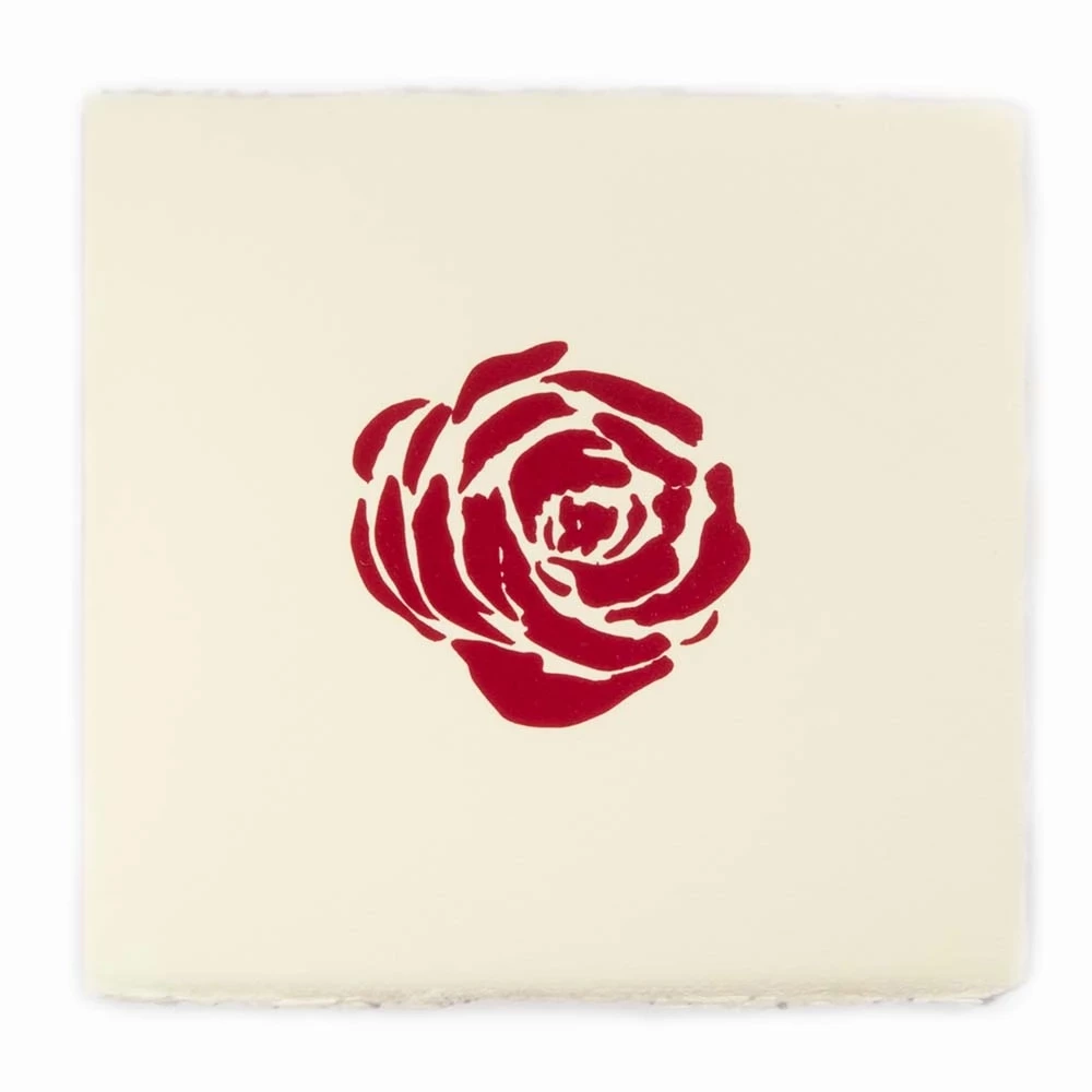 Grußkarte Rose Bütten