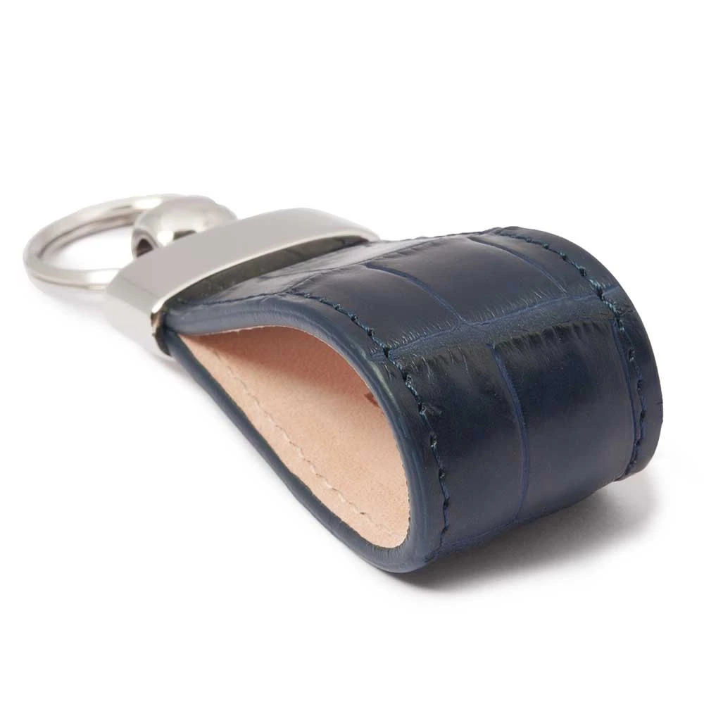 Schlüsselanhänger Alligator Leder Aqua