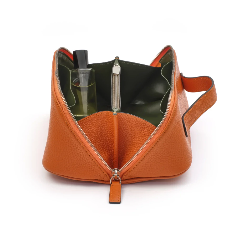 Kosmetiktasche Adri Leder Orange