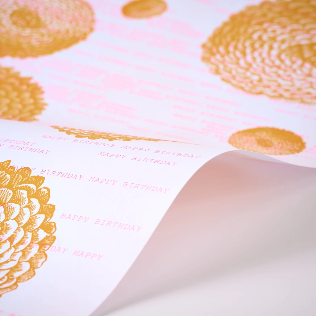 Geschenkpapier Happy Birthday 3er-Set Orange