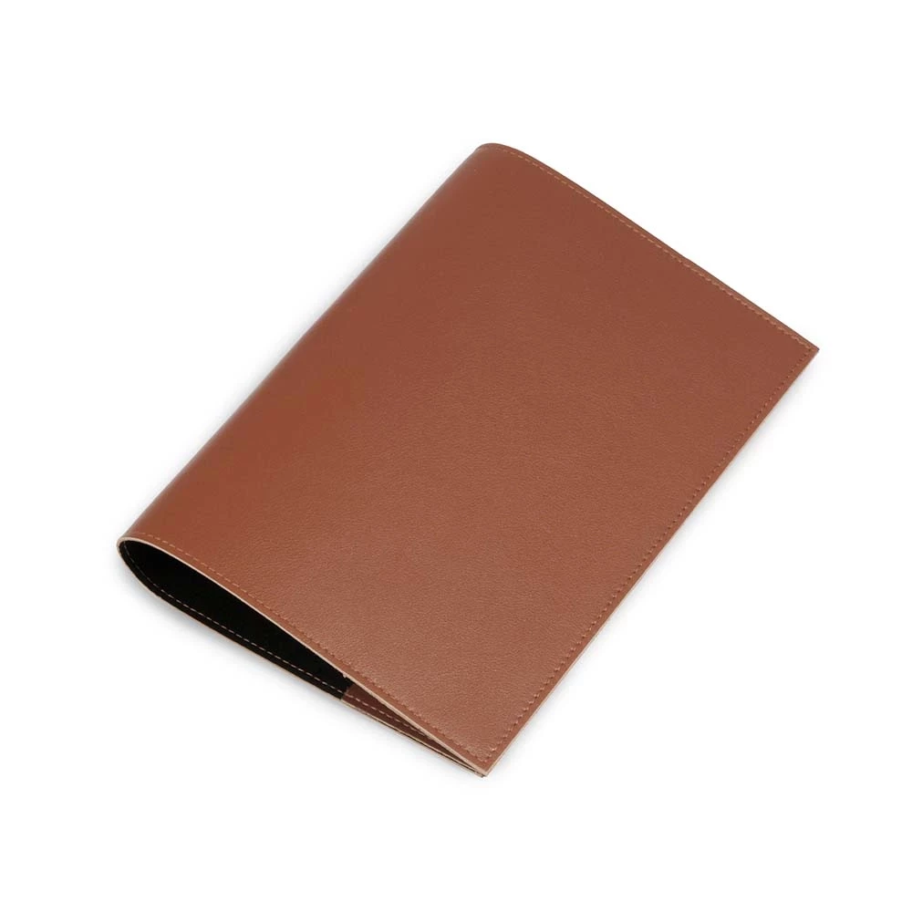 Buchhülle für DIN A5 Bücher Glattleder Brandy