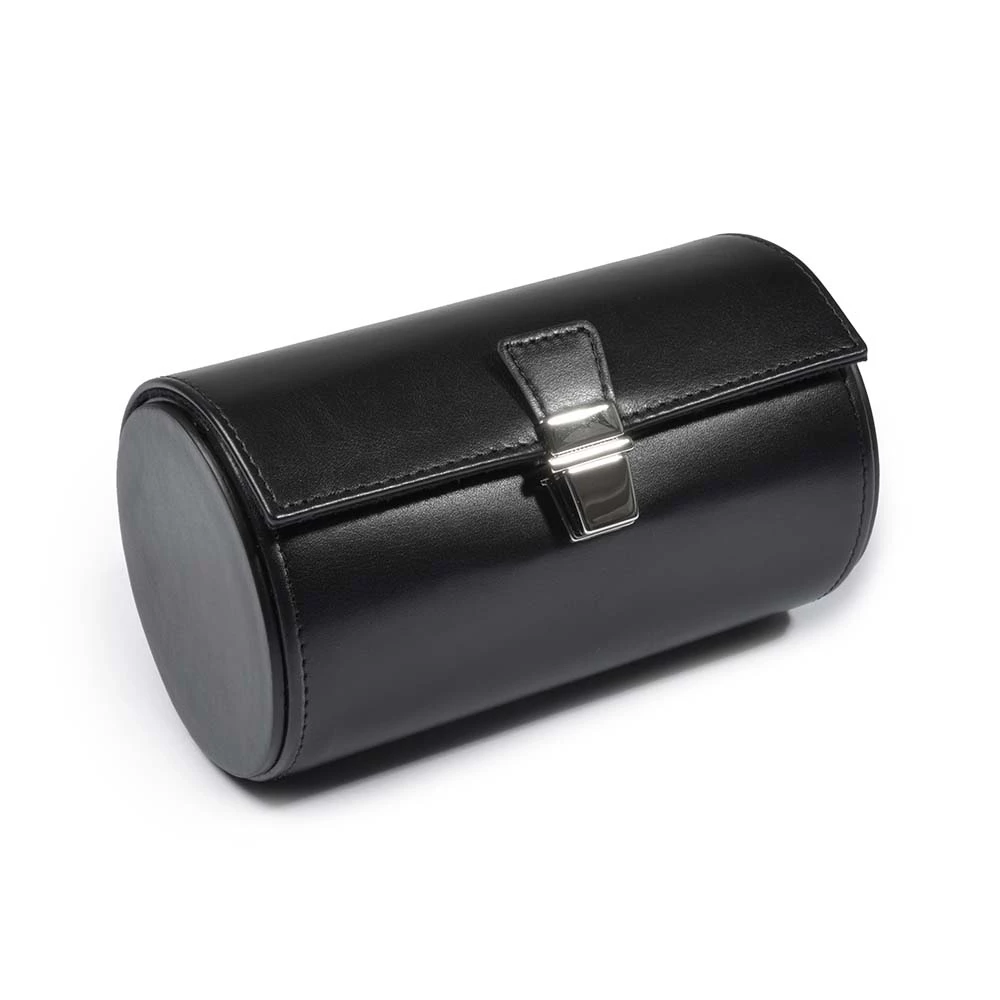 Uhrenrolle für 2 Uhren Nappa Leder Schwarz