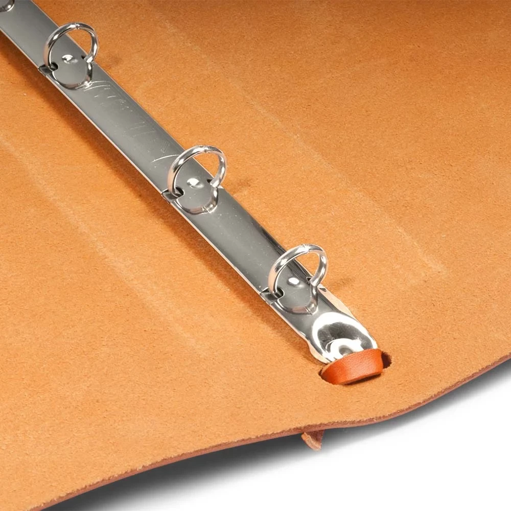 Ringbuch A5 4 Ringe Leder Orange