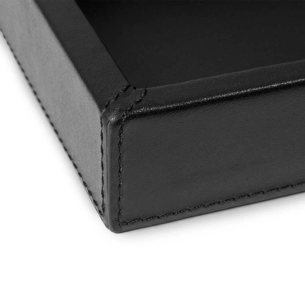 Tablett Nappa 24x12 cm Leder Schwarz