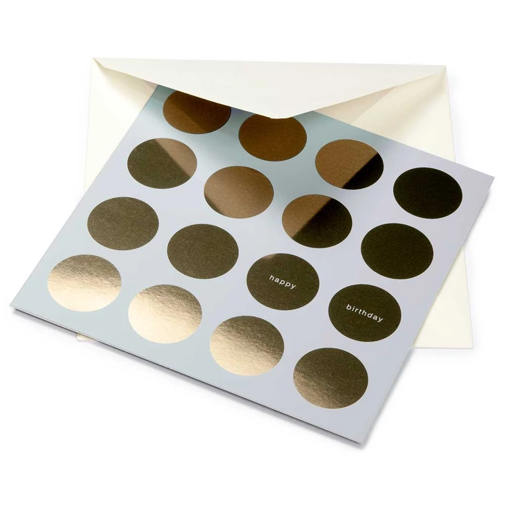 Grußkarte Geburtstag Dots Happy Birthday Silber/Blau