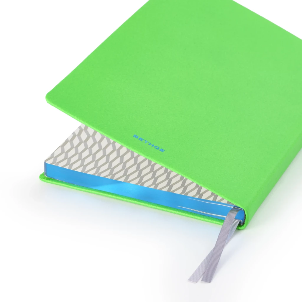 Notizbuch A5 Liniert Leder Leuchtgrün
