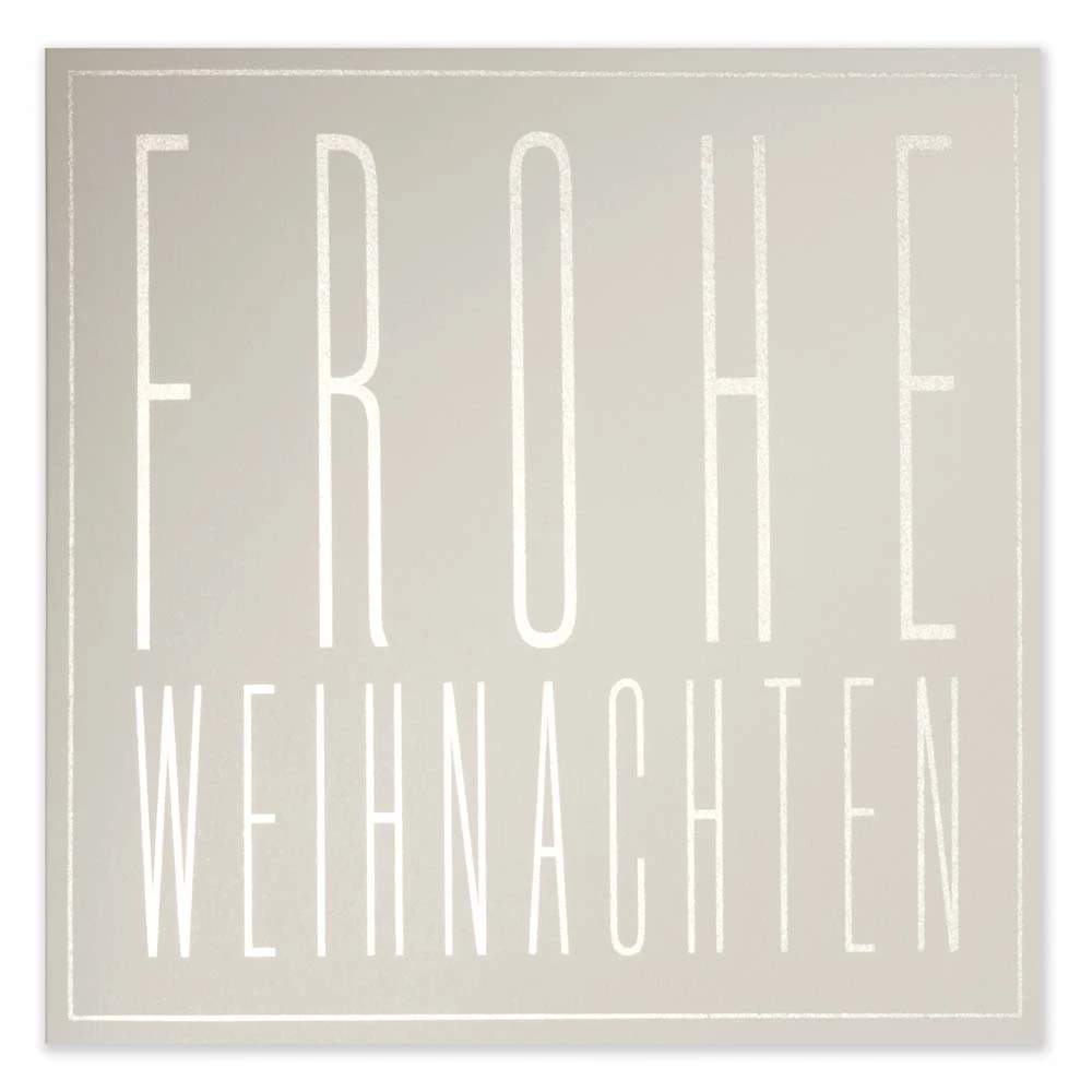 Weihnachtskarte Typo Frohe Weihnachten Pure Sand