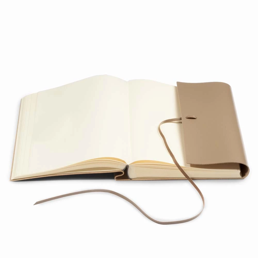 Fotoalbum mit Band 50 Blatt Leder Latte