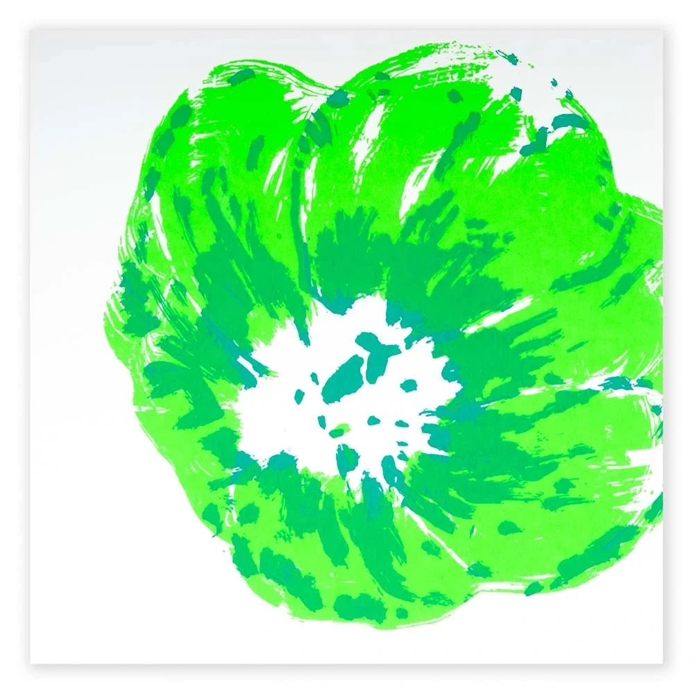 Grußkarte Klatschmohn Neongrün