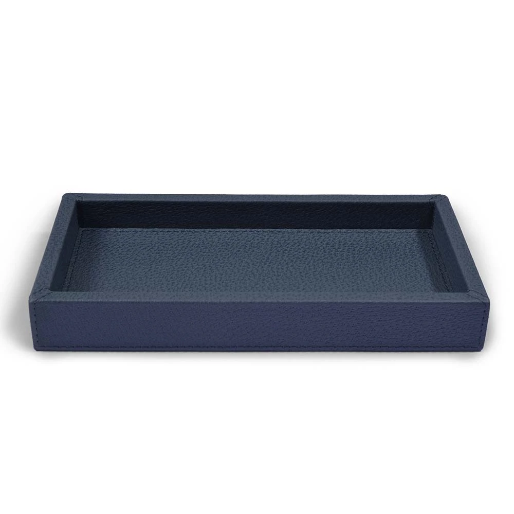 Tablett Boar 24x12 cm Leder Dunkelblau