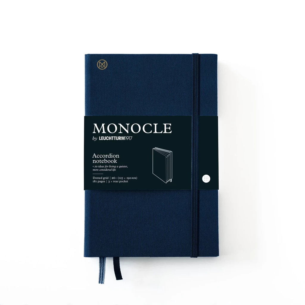 Monocle by LT1917 Notizbuch B6+ Accordion Gepunktet Dunkelblau