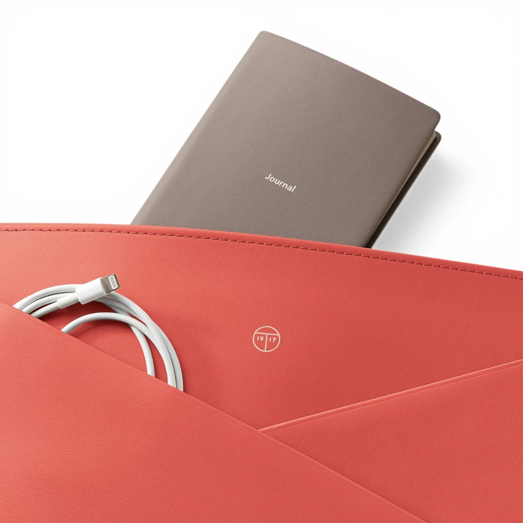 Treuleben Laptoptasche Leder Rot
