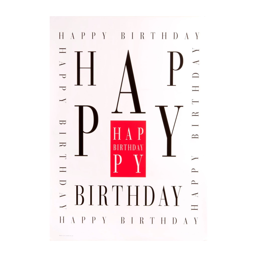 Geschenkpapier „Happy Birthday"  3er-Set Weiß