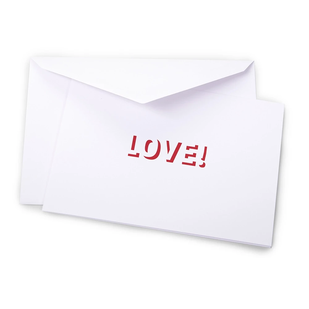 Grußkarte Love Silhouette Klappkarte Rot auf Weiß A5