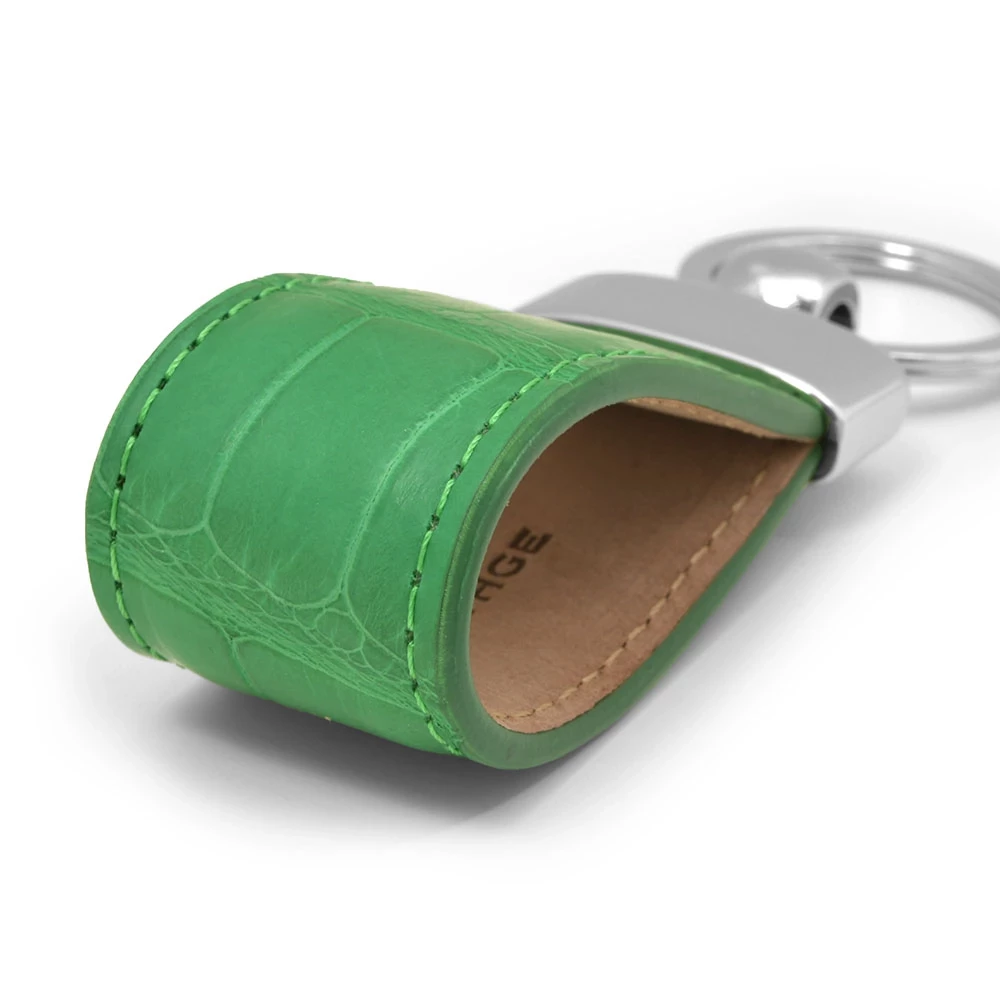 Schlüsselanhänger Alligator Leder Grün