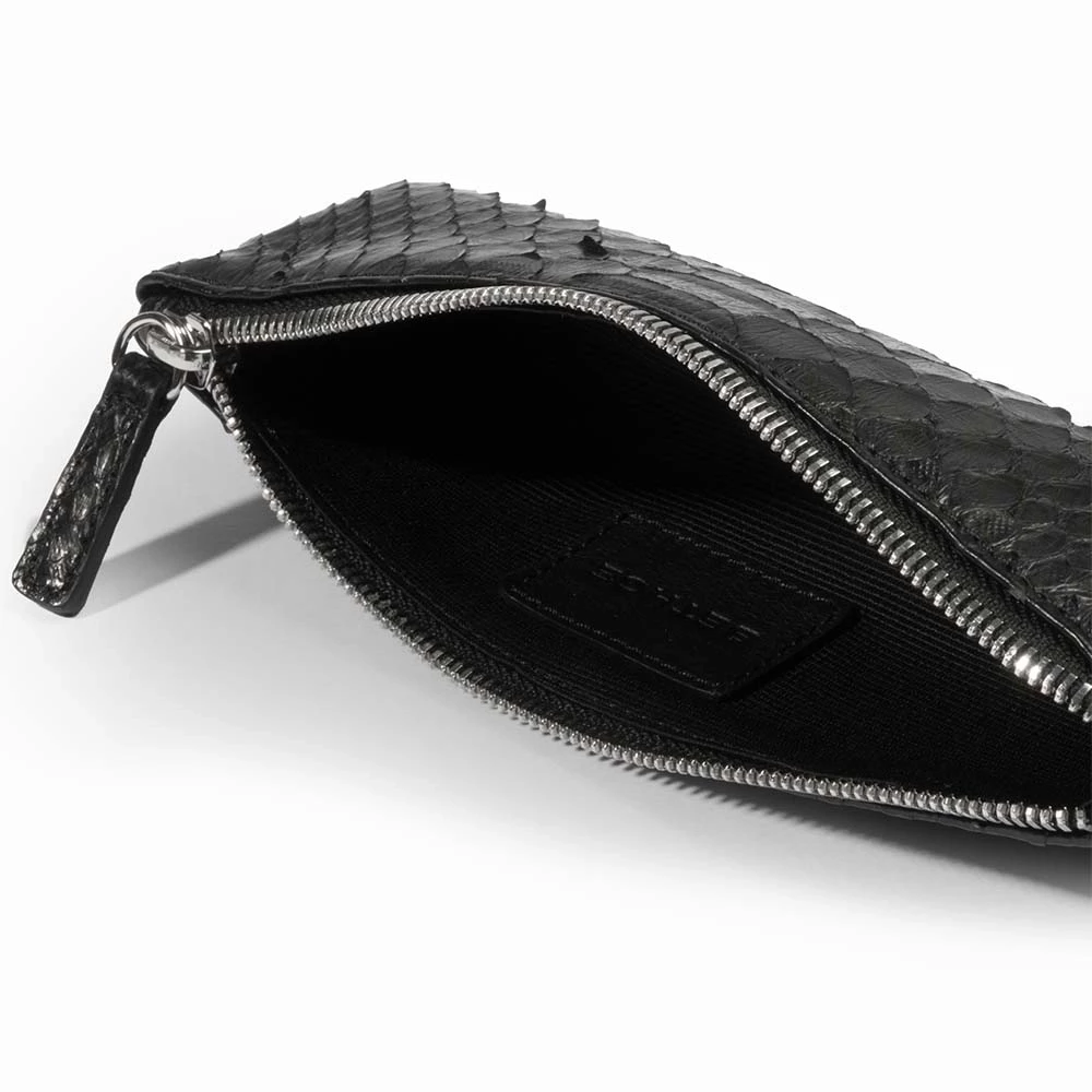 Federmappe Python Leder Schwarz