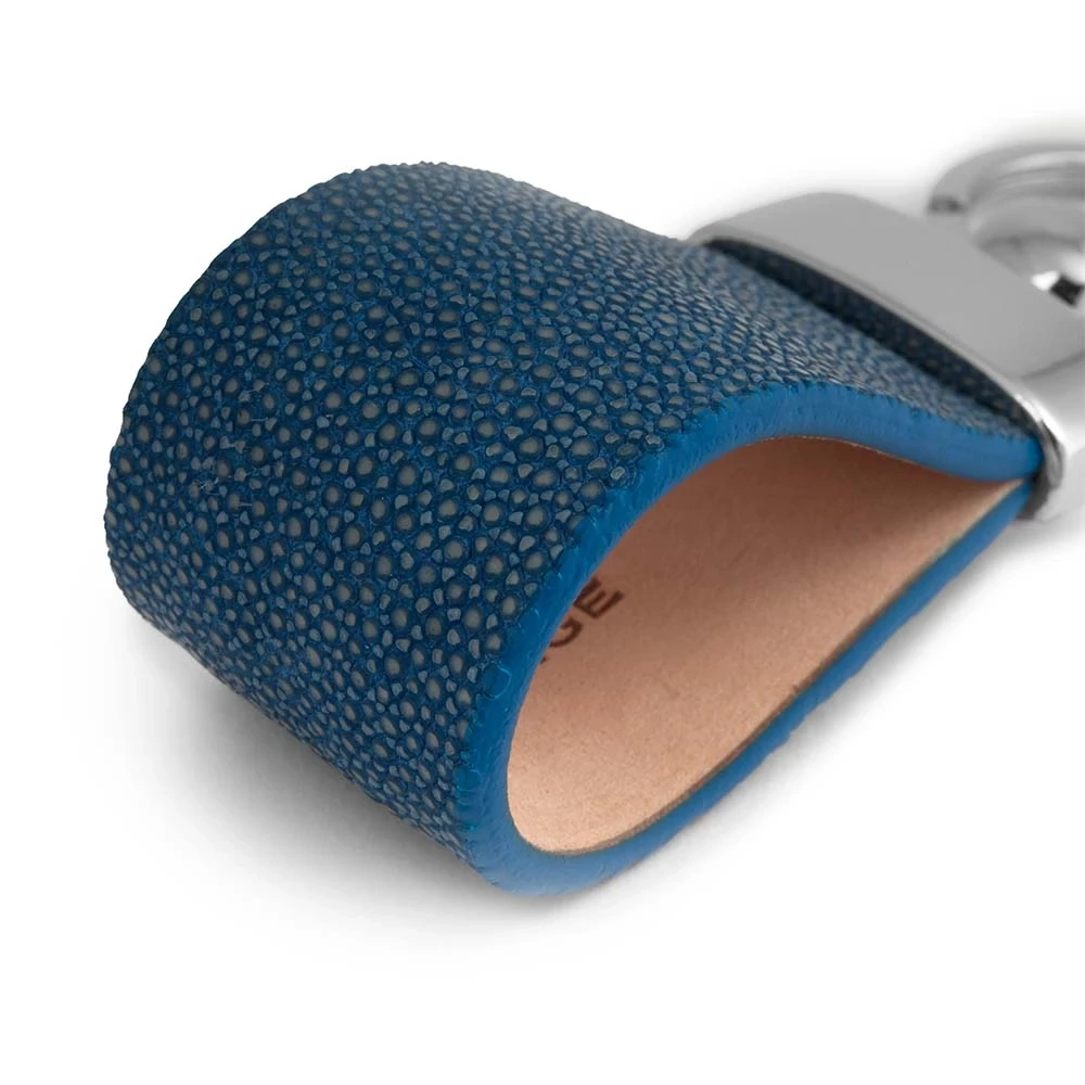 Schlüsselanhänger Rochen Leder Blau