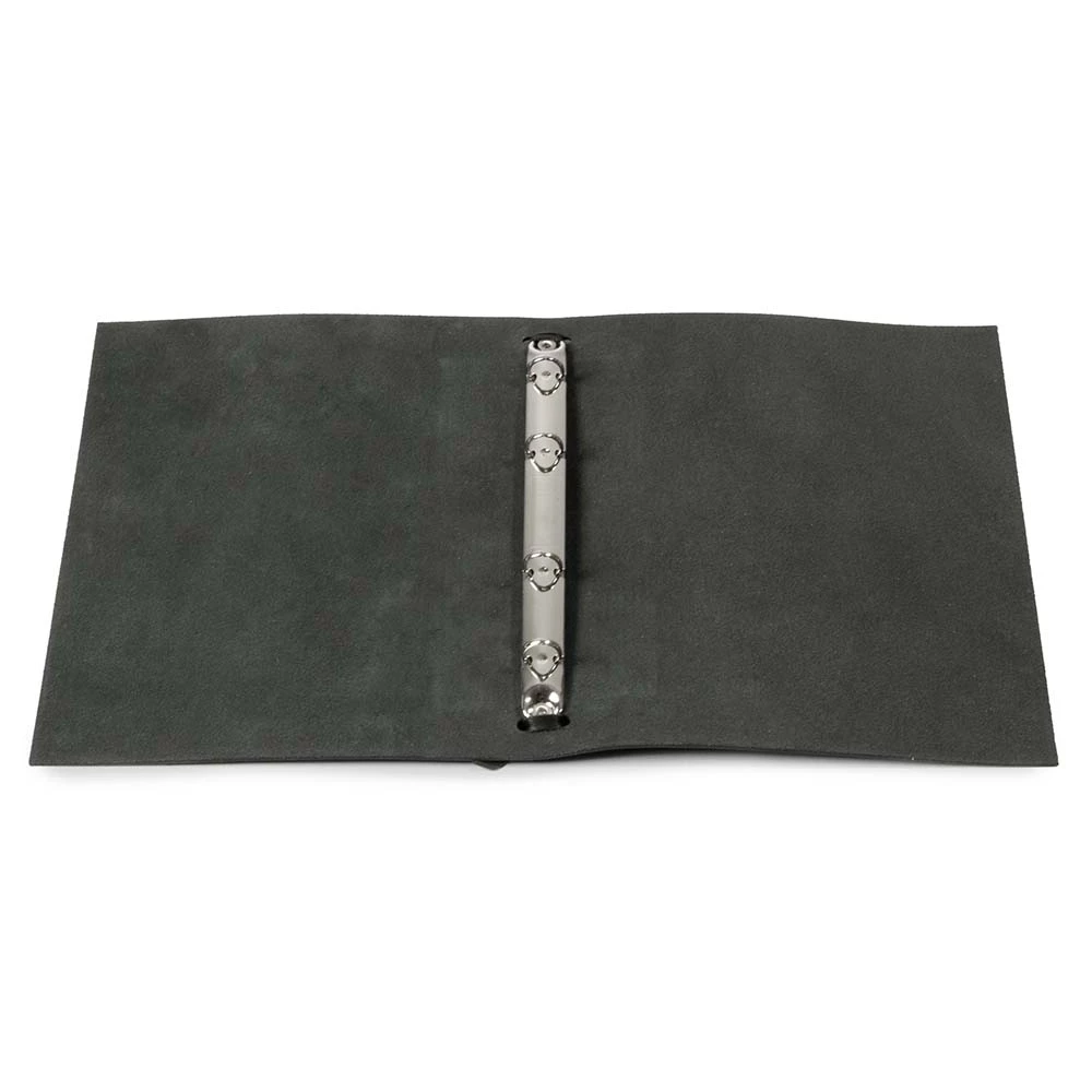 Ringbuch A5 4 Ringe Leder Schwarz