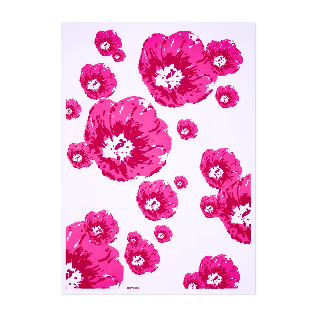Geschenkpapier Klatschmohn 3er-Set Pink