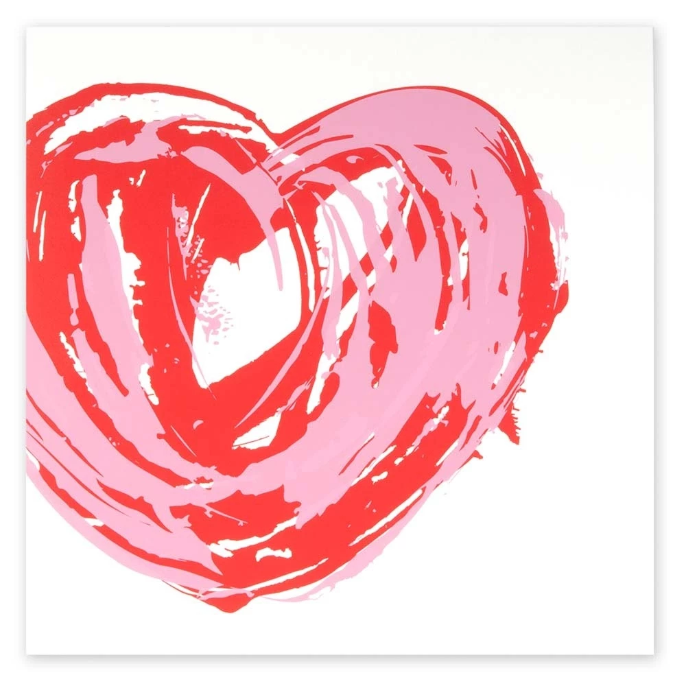 Grußkarte Grand Coeur Rot/Rosa